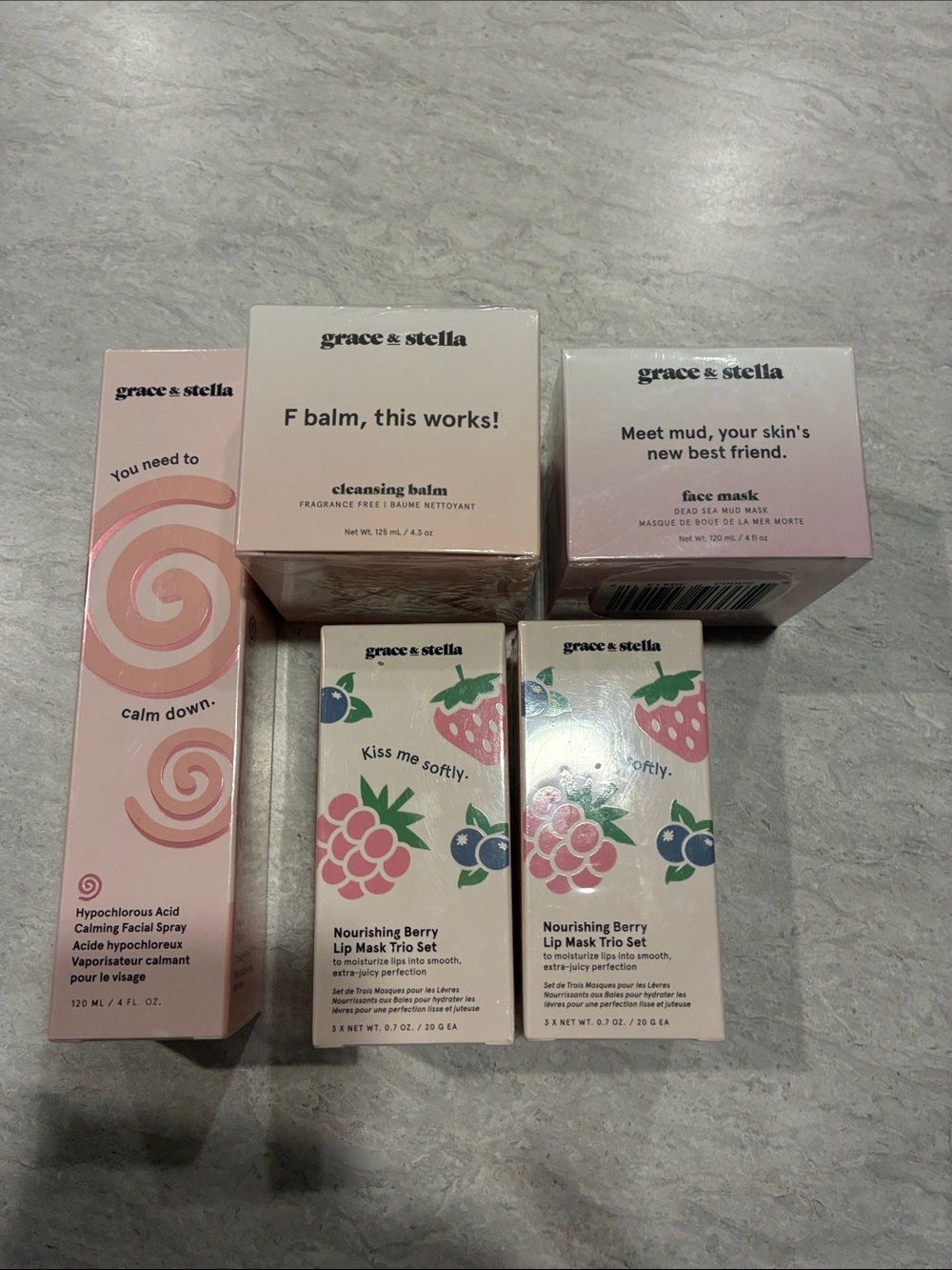 grace & stella Nourishing Berry Lip Mask Trio Set - Pink